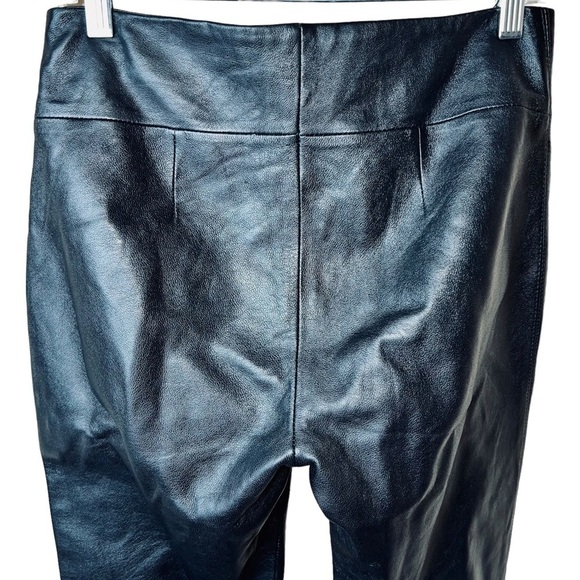 AOC Absence of Color Black Genuine Leather Pants Low Rise Flared Laser Cut 6 - Picture 11 of 15